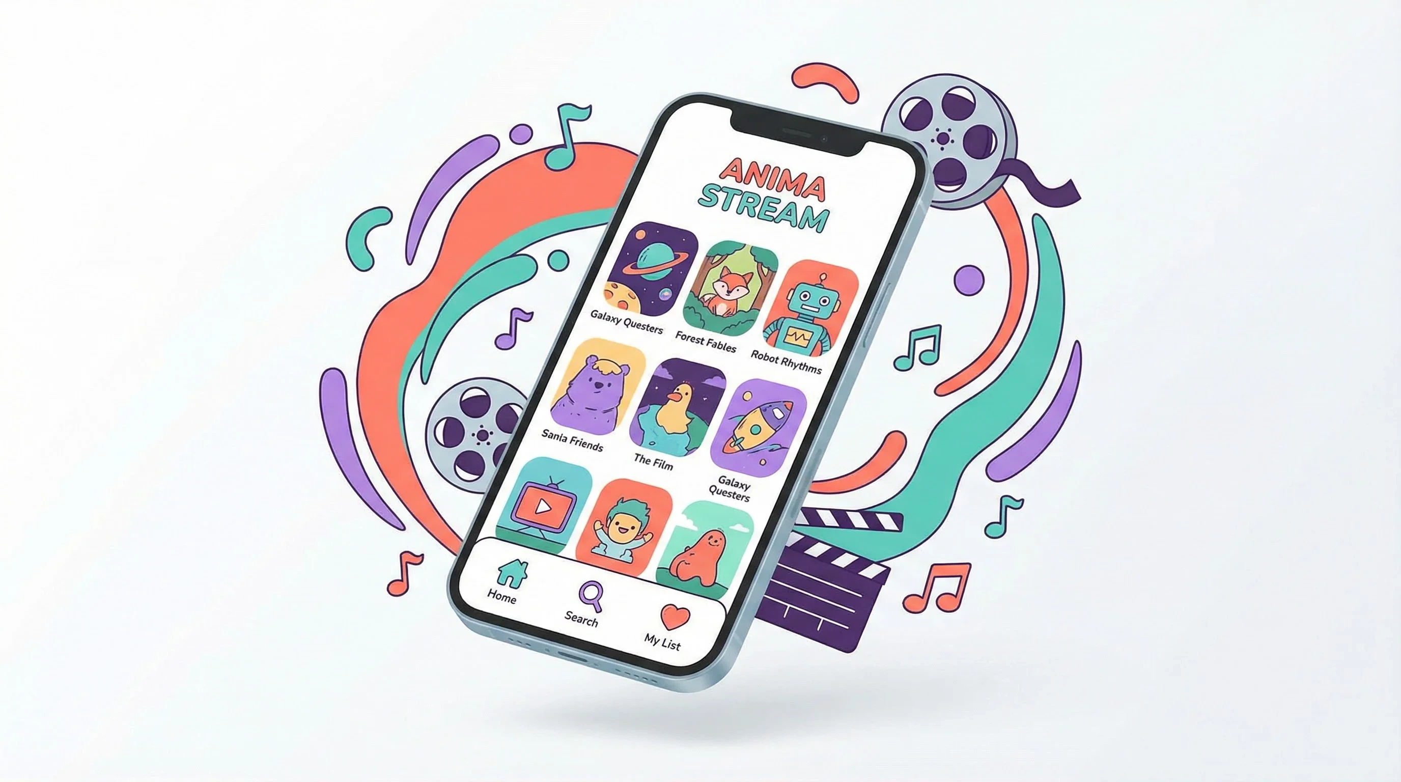 韩国女主播移动端APP界面展示 - 手机上浏览独立动画短片